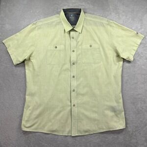 KUHL Karib Shirt Mens XL Citrus Green Short Sleeve Outdoor Hiking Pockets Travel